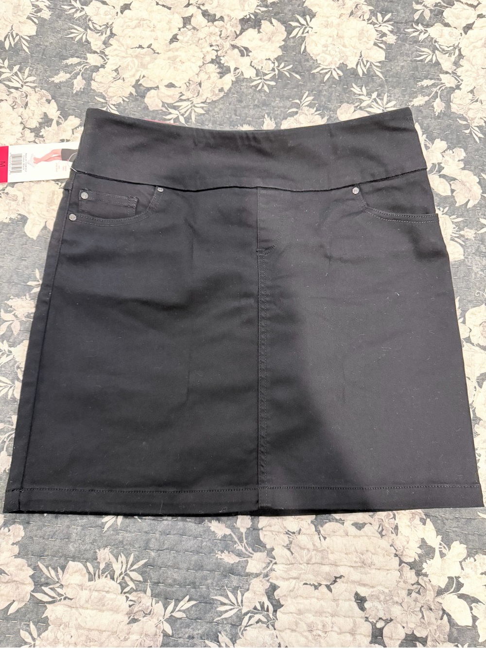 Black Stretch Women's Skort with Front Pocket Details